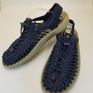 Keen Uneek Mens Size 11M Blue Chemical Fiber Hiking Sandal Walking Shoe Slip On